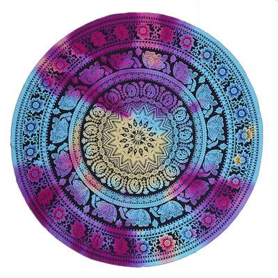 2019 Fashion Round  Beach Towel for Women Custom Printed Chiffon material