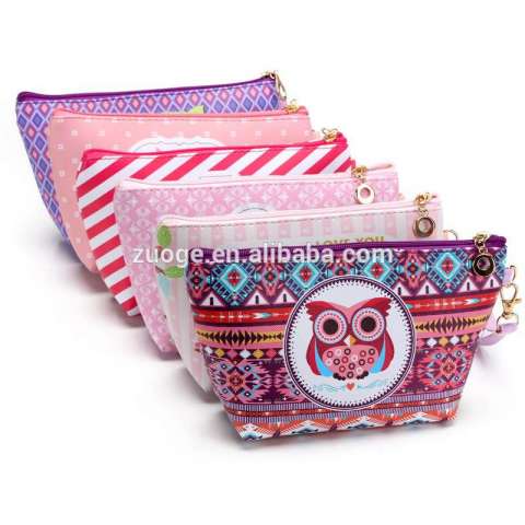 2017 New PU Leather Cosmetic Bag Makeup Bag OWL pattern