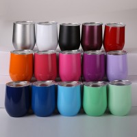 20 colors 9oz stainless steel tumbler double wall stemless wine glass