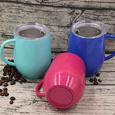 ZUOGE 12oz 8 colors stainless steel coffee mug with handle and lids double wall