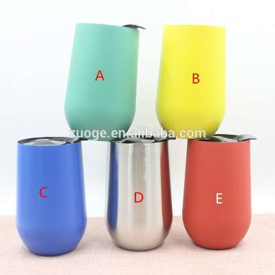 ZUOGE new 5 colors stainless Steel stemless wine glass double wall