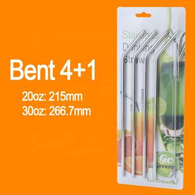 High Quality 304 stainless steel drinking straw with cleaning brush, BPA free